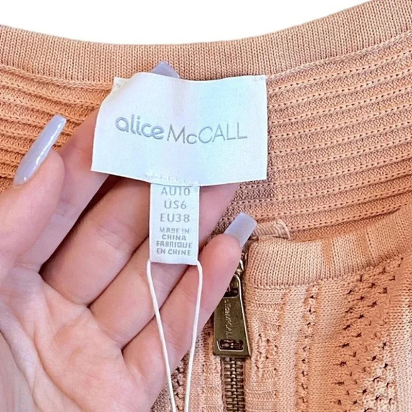 NWT Alice McCall I Am Yours Apricot Ruffle Off The Shoulder Mini Dress Size 6 - Picture 12 of 13